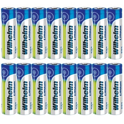 16 x Wilhelm Lithium AA Mignon Batterien LR6 1,5V Lithiumbatterie
