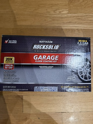 #ad Rust Oleum RockSolid 293513 Gray Polycuramine 180oz 2.5 Car Garage Floor Kit $169.99