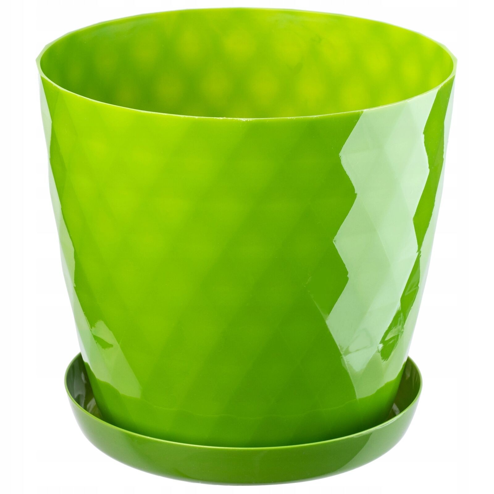 Vaso KADAX, vaso per fiori e piante con piatto, 30 cm, verde