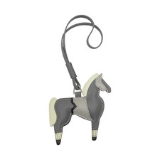 VALEXTRA Borsa Cavallo Charm Pelle di Vitello Grigio SGNL0161028LRLOS99