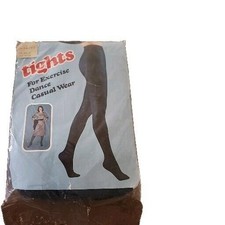 Vintage Tights Exercise Dance Casual USA 80s Navy Large 5' 6" - 5' 8" NOS New