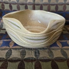 Red Wing Pottery Speckled Beige Glazed Waved Green Patterned 4001 USA 8.75" sq