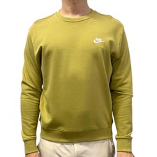 NWT Nike Men  s Crewneck Sweatshirt Color Olive Pullover Logo Long Sleeve Size S