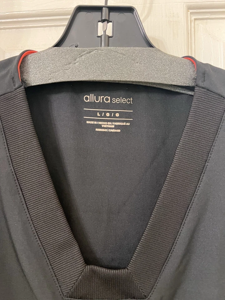 Allura Select Scrub Top Black Size Large New - Image 2 of 4