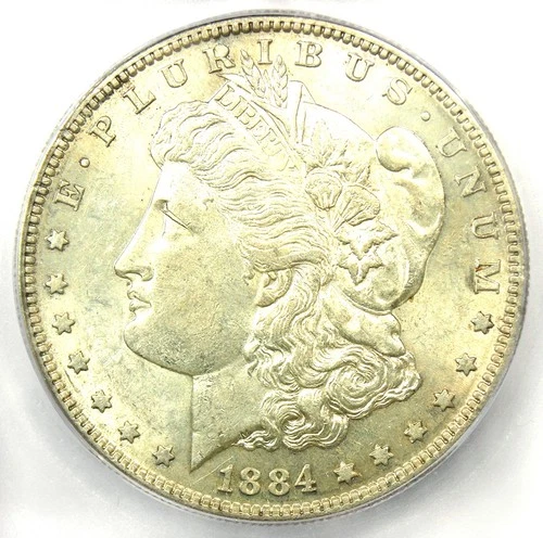1884-S Morgan Silver Dollar $1 Coin - Certified ICG MS60  (UNC MS) - Rare Date!