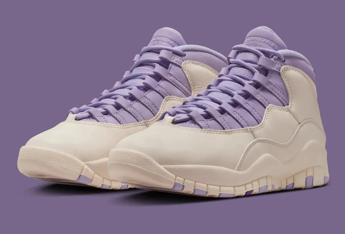 Nike Air Jordan 10 Retro Hydrangeas Chalk Grape Sneakers IQ0388