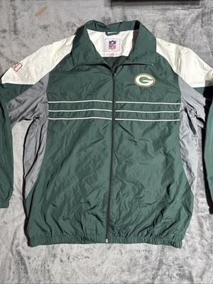 Reebok Green Bay Packers SI Full Zip Windbreaker Jacket NFL Vintage Y2K Mens L