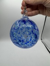 Vines Studio Art Glass Christmas Ornament Hand Blown Ball MINT CONDITION 3 inche