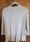 Bali Petite Small Ivory Ruffled Cuff Cardigan Sweater Bottom Ruffled Flounce NWT — photo 6