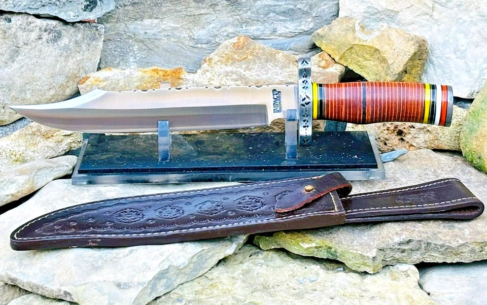 Cubiertos de impacto cuchillo de hoja fija personalizado SIN USAR 15" espada daga cuchillos hechos a mano Foto 3 de 4