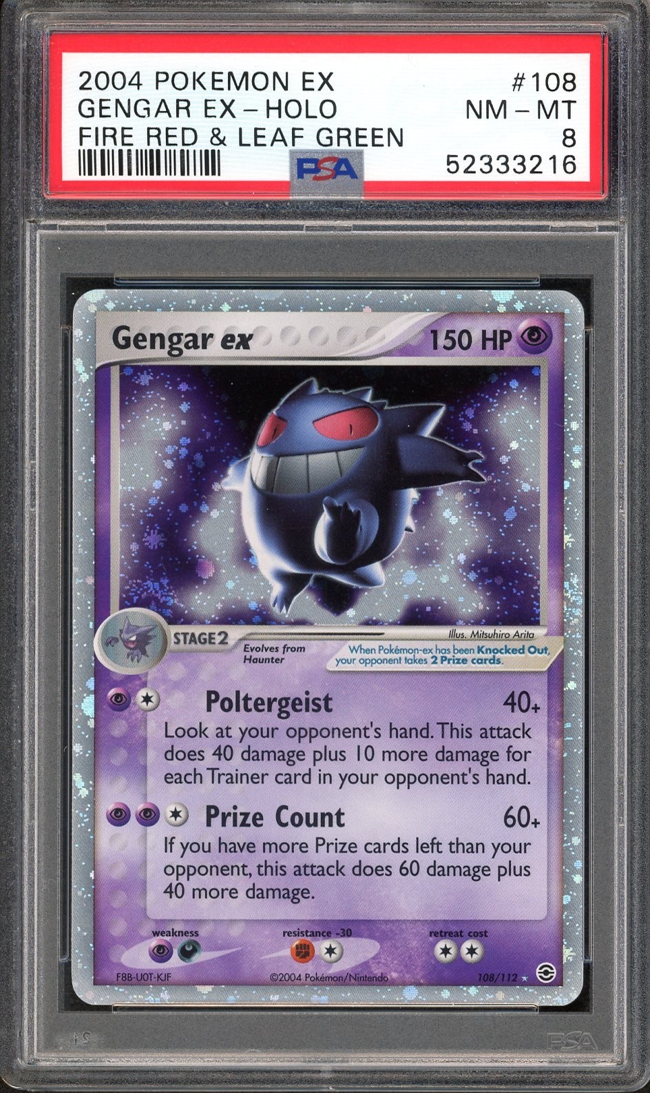 Gengar EX Holo 108 PSA 8 EX Fire Red Leaf Green Pokemon Mitsuhiro Arita