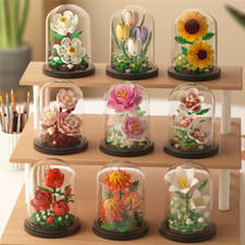Eternal Flower Bouquet Bonsai Potted Plant Micro Building Blocks Model Home Deco