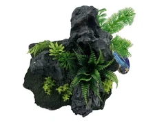Penn Plax Grey Rock Scape Aquarium Aquascape Decor Ornament 6.5" H x 6" W x 8" L