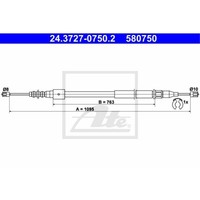 Ate Handbremsseil Bremsseil Hinten Links FüR Opel Corsa C Tigra Twintop