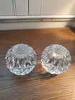 Vintage pair Waterford Crystal Ball Votive Candle Holder Signed