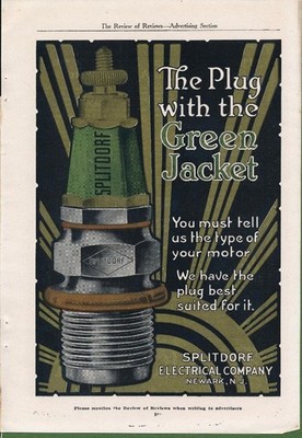 Magazine Ad - 1916 - Splitdorf Spark Plugs - Newark, NJ