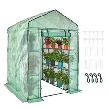 8 Shelves 3 Tiers Walk in Greenhouse Portable Mini Garden House Outdoor