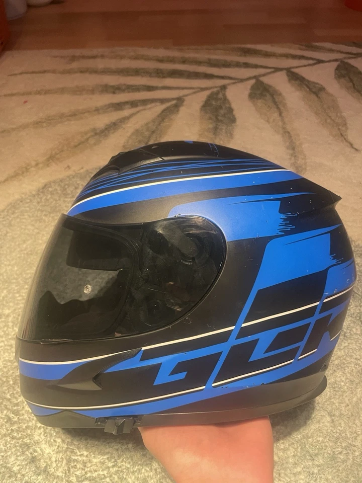 Germot Helmets Gr. L ECER22-05 Motorradhelm Farbe Blau Schwarz - Bild 3 von 4