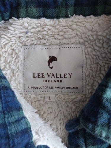 Lee Valley Ireland Sherpa Lined Flannel Shacket Plaid Navy Green Damen Gr. L - Bild 2 von 7