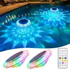 Solar Pool Lights 2 Pack - IP68 Waterproof Floating LED Lights for Pools Garde