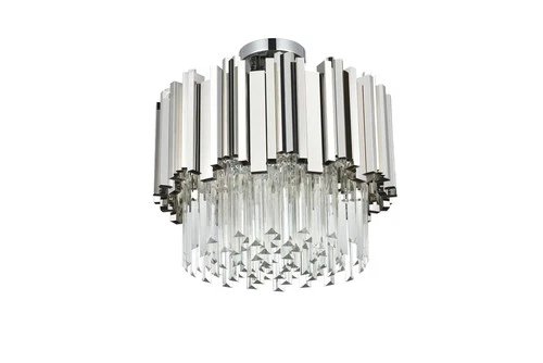 Elegant Lighting Willow 16" Flush Mount in Chrome - Picture 7 of 8