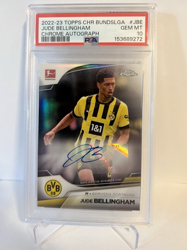 2022-23 Tops Chrome Bundesliga Jude Bellingham #BCA-JBE Auto Gem Mint PSA 10