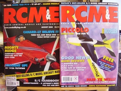 2 X RCM&E MODEL AIRCRAFT MAG vol 42 # 1 1999 PICCOLO PLAN AUG 2000 FLYING FLEA
