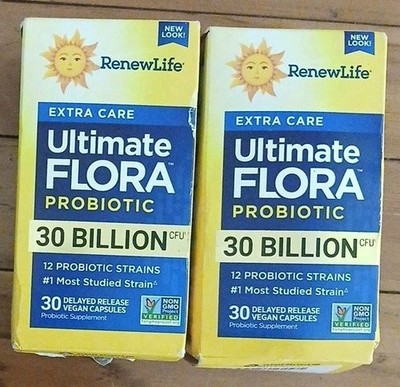 (2) Renew Life Extra Care Ultimate Flora Probiotic 30 Billion, Exp-09/2026