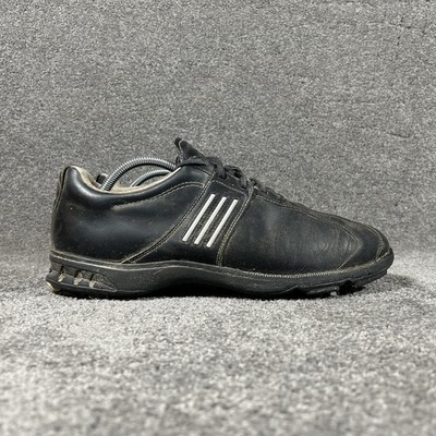 Adidas Torsion Euro II Mens Size 11 Black Leather Spiked Golf Shoes Used