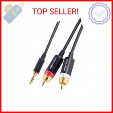 Amazon Basics 3.5mm Stereo Aux to 2 RCA Audio Cable Adapter for Sound, Connectin