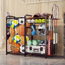 Garage Sports Equipment Organizer, Ball Storage for Gear and Toys, Large Capa...