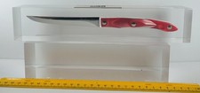 CUTCO 1721 D-SERRATED TRIMMEER KNIFE RED SWIRL LUCITE VECTOR TEAM AWARD EUC RARE