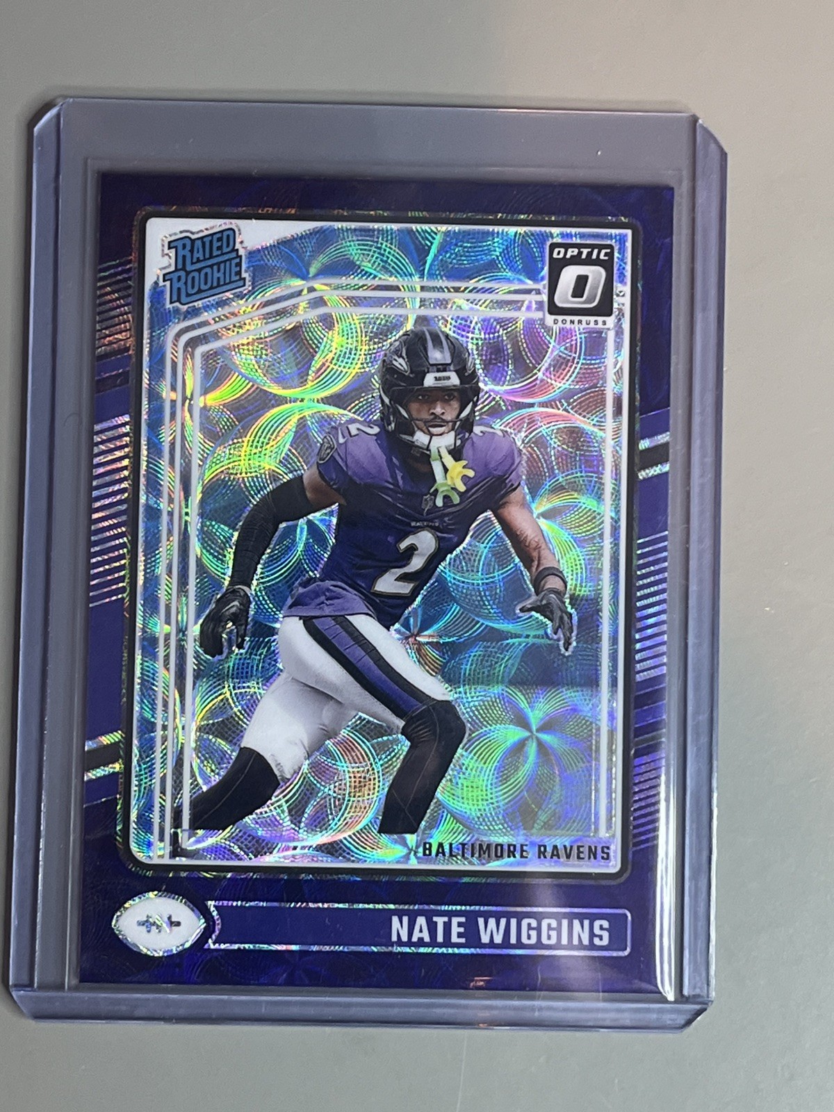2024 Panini Donruss Optic Rated Rookie Nate Wiggins #281 Purple Scope Prizm RC