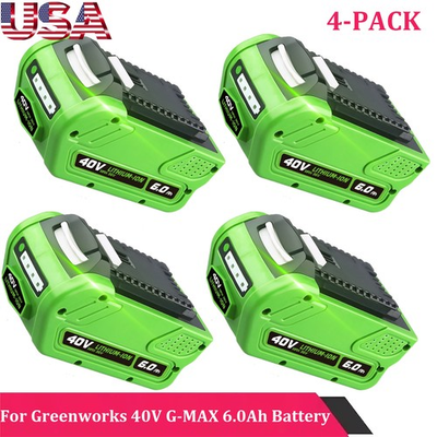#ad 4x 40V 6.0Ah For Greenworks 40Volt G MAX Li ion Battery 29472 29462 29252 20202 $175.99