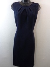 Talbot's Dress Women's 6 Navy Blue Sleeveless Pleated Shift