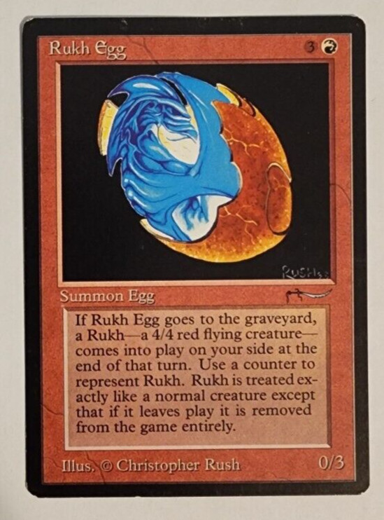 1x Rukh Egg (Dark Circle) Arabian Nights LP MTG Magic the Gathering 2