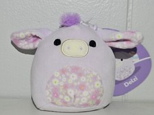 Squishmallows Delzi Purple Floral Donkey Clip On New Fast Shipping