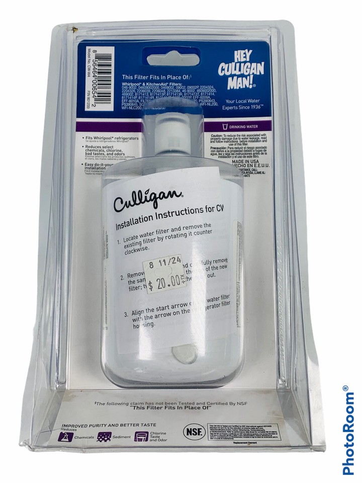 🔥 Culligan CWW4 Refrigerator Replacement Water Whirlpool KitchenAid