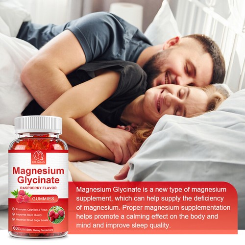 500mg Magnesium Glycinate Gummies Improve Sleep Promotes Cognition & Focus 60pcs - Picture 5 of 8