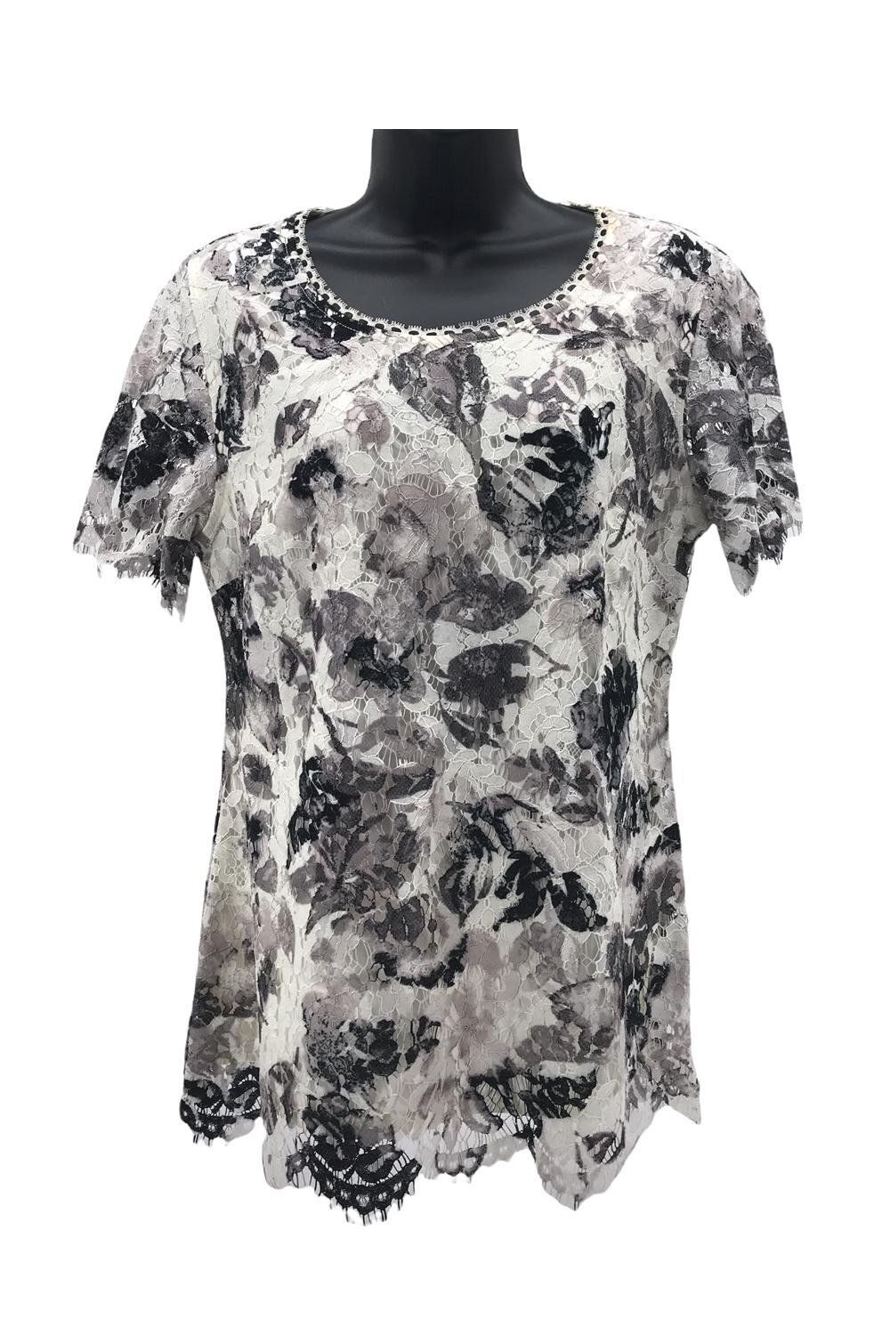 Исаак Мизрахи жив! Кружевной вязаный топ с круглым вырезом и цветочным принтом, черный
