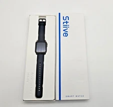 Stiive Unisex Black Smartwatch Fitness Tracker, Heart Rate Monitor, Pedometer