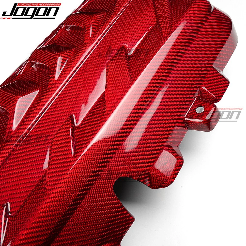 Red Carbon Engine Cover For Corvette C8 Stingray Convertible Z51 HTC 2LT 3LT 20+ - Picture 9 of 12