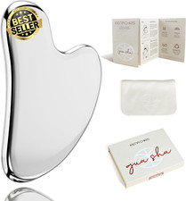 Gua Sha Facial Tool Stainless Steel Face Massager Jawline Sculpting Silver Gift