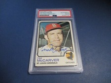 Tim McCarver Cardinals Autographed Signed Topps Card #269 PSA Slab