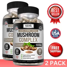 (2 Pack) Mushroom Complex Supplement, 60 capsules Lions Mane, Reishi, Shiitake