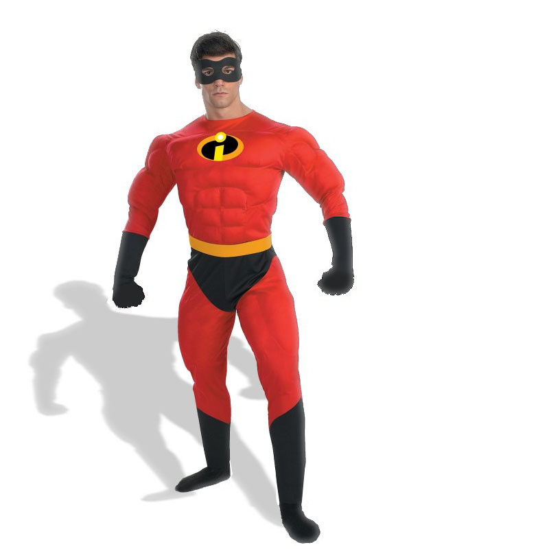 Adult Mr Incredible Fancy Dress Costume Muscle Superhero Costume