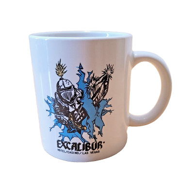 Las Vegas Excalibur Hotel Casino Coffee Mug Knight with Sword & Mace Collectable