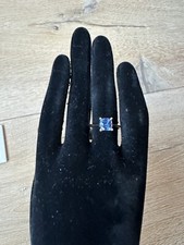 14k Solid Gold Ring With Natural Tanzanite Cushion Checkerboard Cut Sz 6