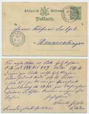 73011 - Ganzsache P 34 - Postkarte - Freudenstadt 16.6.1892 nach Donaueschingen
