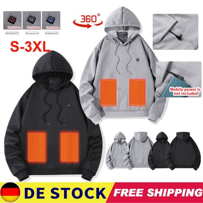 DHL Herren Frauen USB Beheizte Hoodies Mantel Kapuzenpullover Mit Tasche Winter